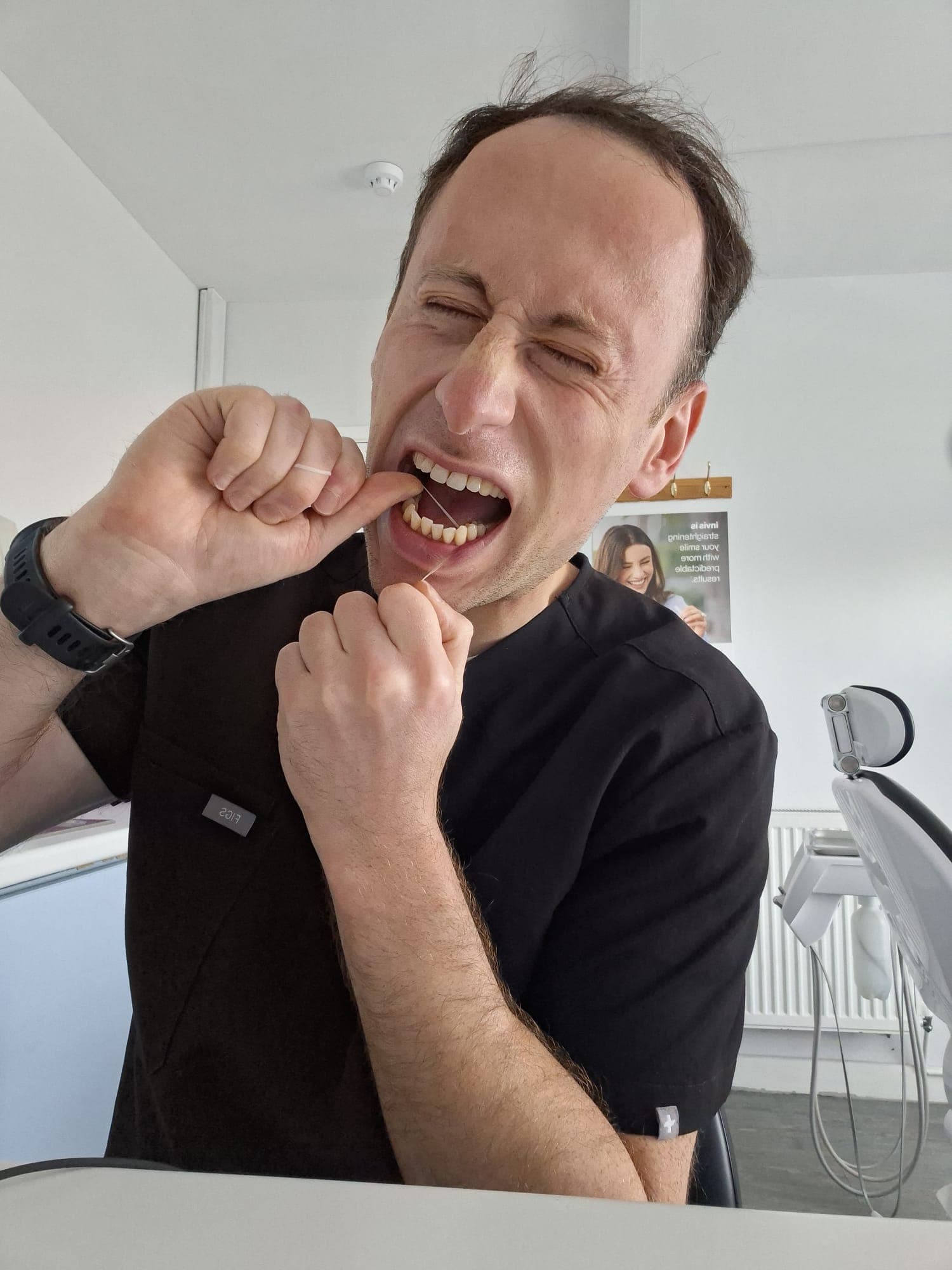 Dr. Haffner performing a thorough floss